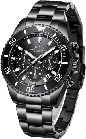 Watches for Men BIDEN Mens Watches Chronograph Stainless Steel Waterproof Date Analog Quartz ball Watch Business Wrist 