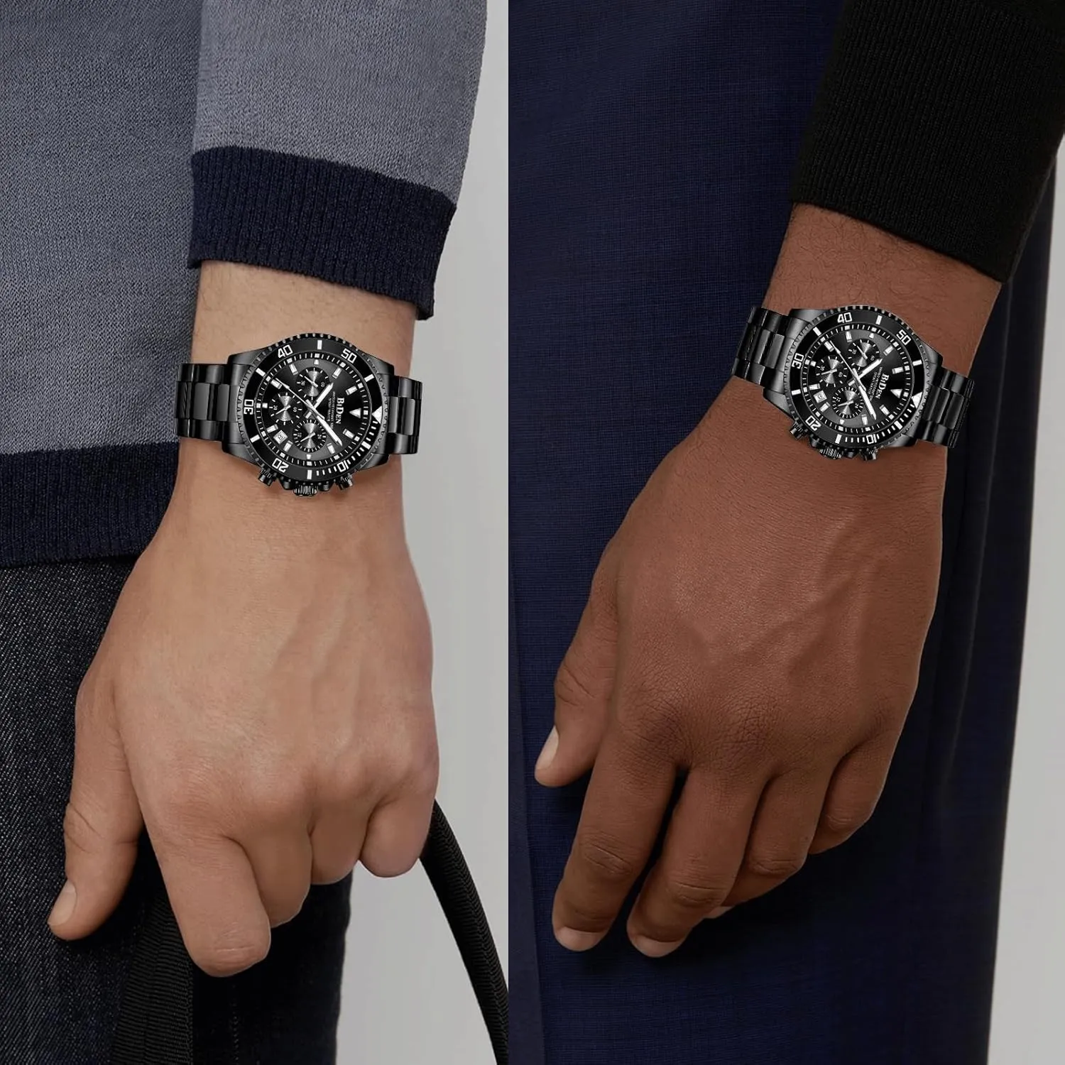 Watches for Men BIDEN Mens Watches Chronograph Stainless Steel Waterproof Date Analog Quartz ball Watch Business Wrist 