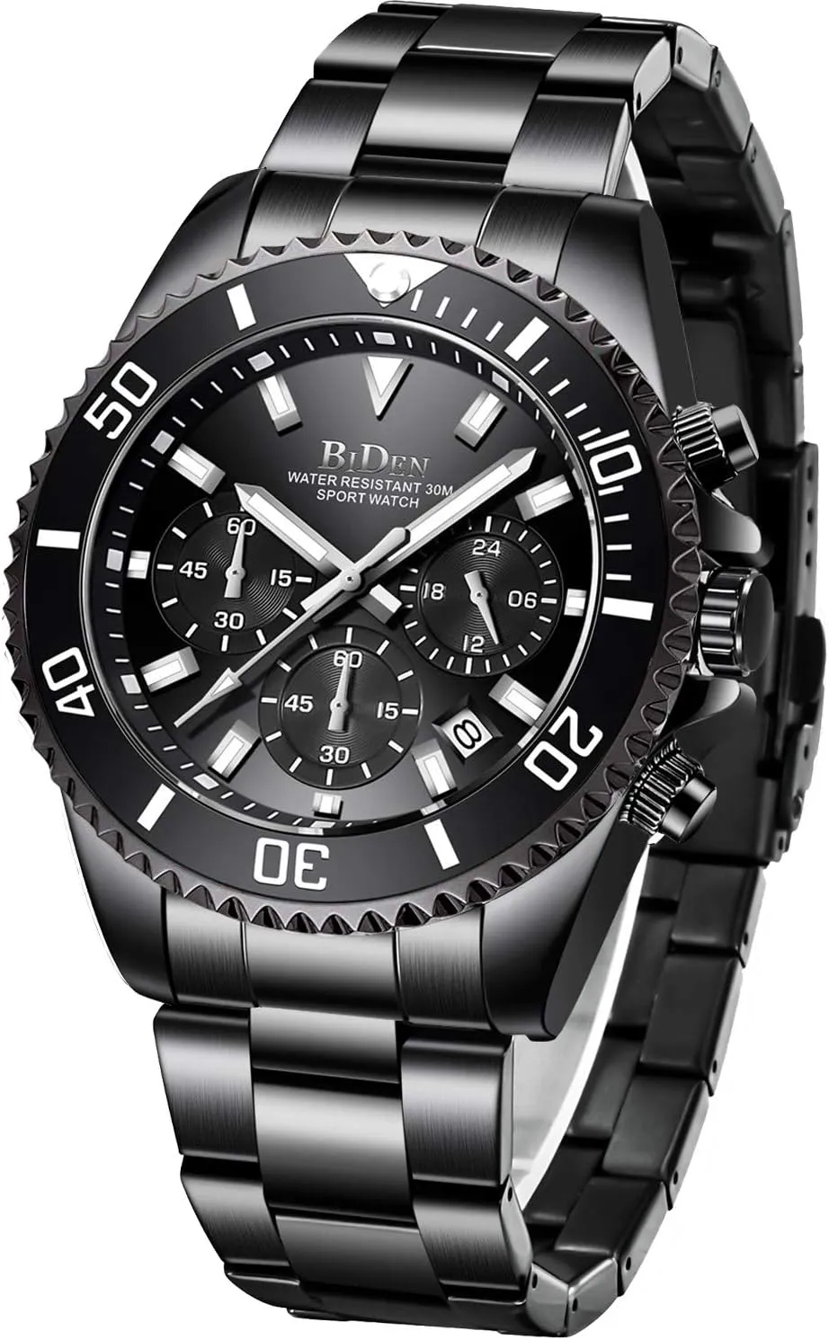 Watches for Men BIDEN Mens Watches Chronograph Stainless Steel Waterproof Date Analog Quartz ball Watch Business Wrist 