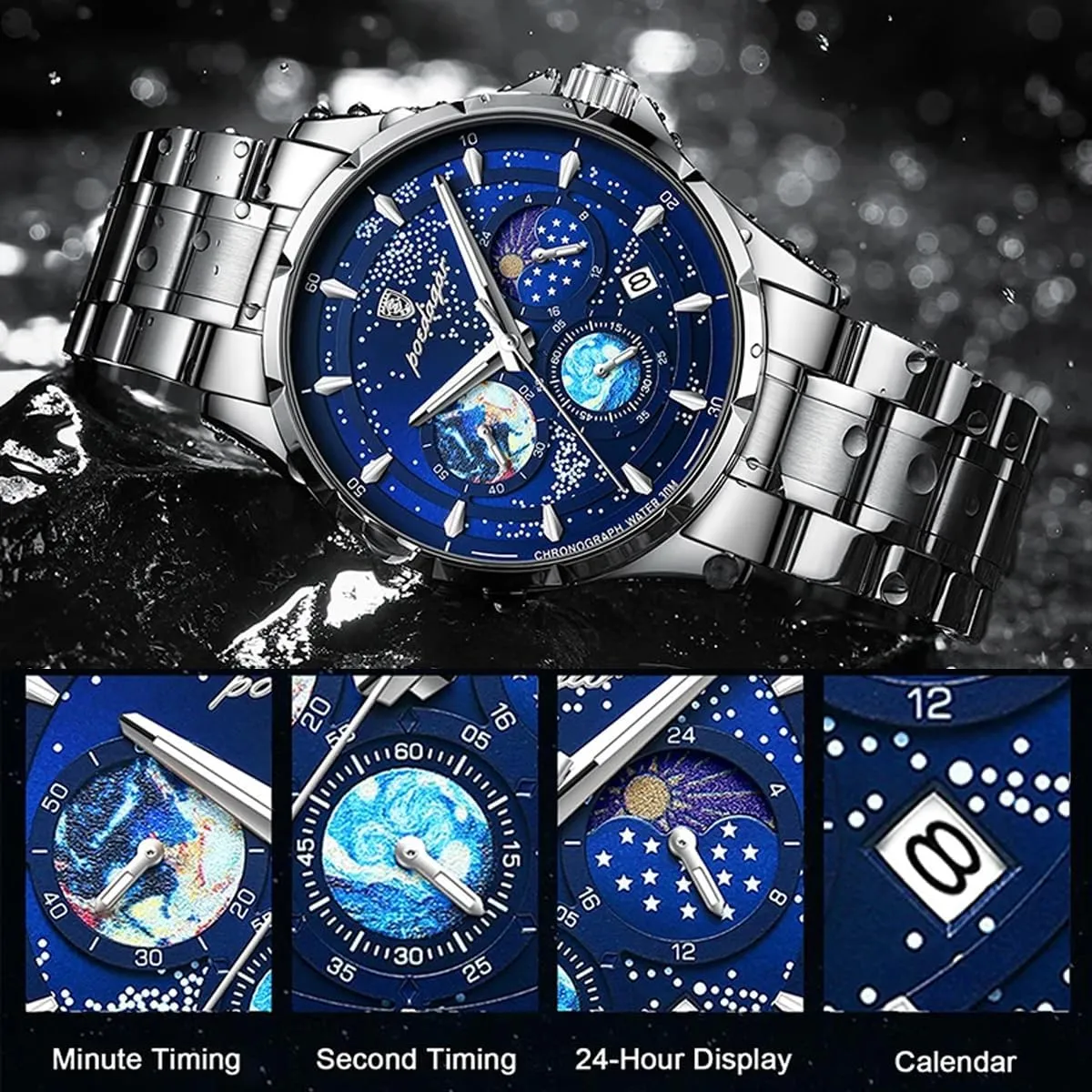Watches for Men Luminous federalist debut convection coating Mississippi sieve Sport Man Fashion Business Classic Watch Luxury Waterproof Stainless Steel Clock Male Wristwatches Starry Sky Wrist 