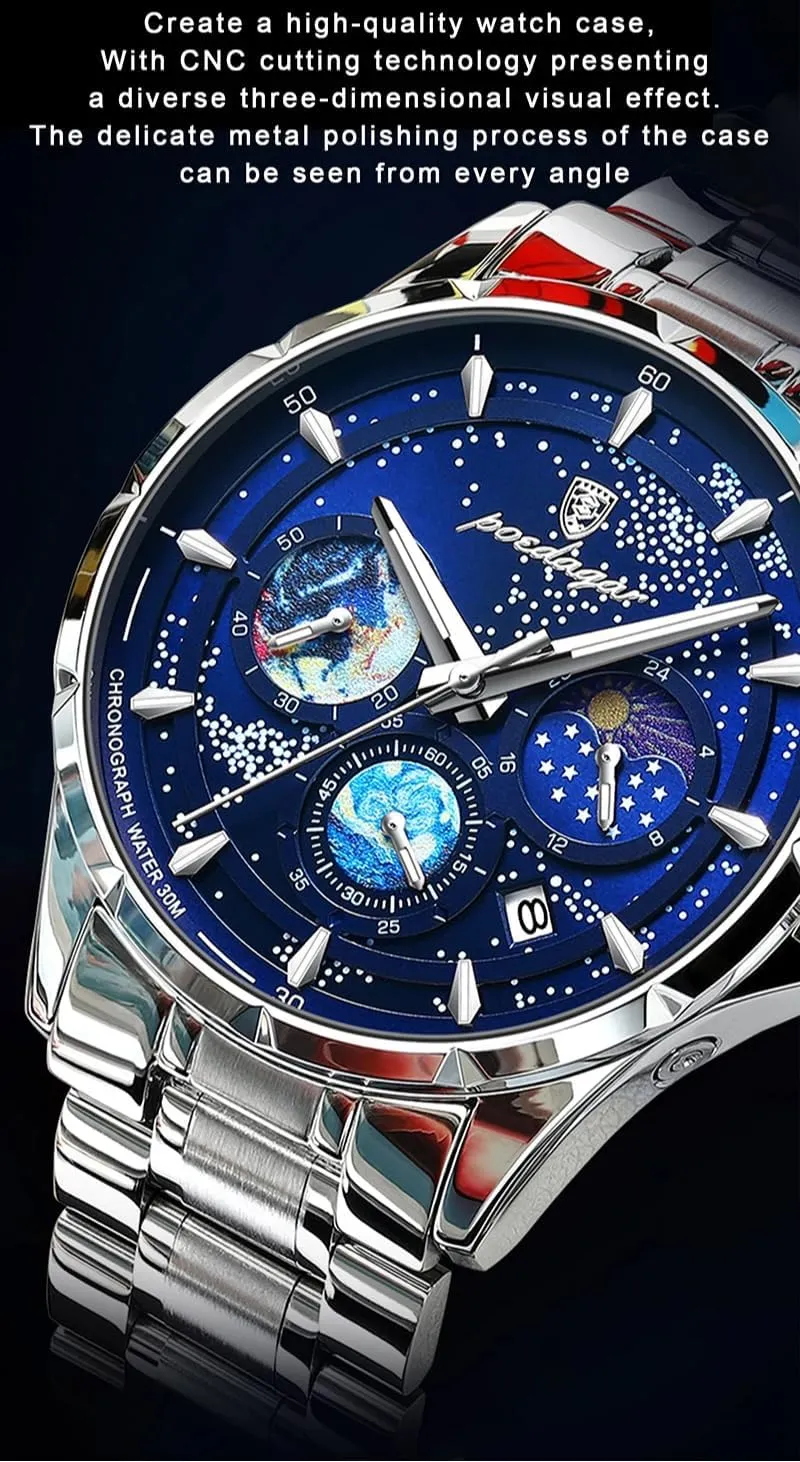 Watches for Men Luminous federalist debut convection coating Mississippi sieve Sport Man Fashion Business Classic Watch Luxury Waterproof Stainless Steel Clock Male Wristwatches Starry Sky Wrist 