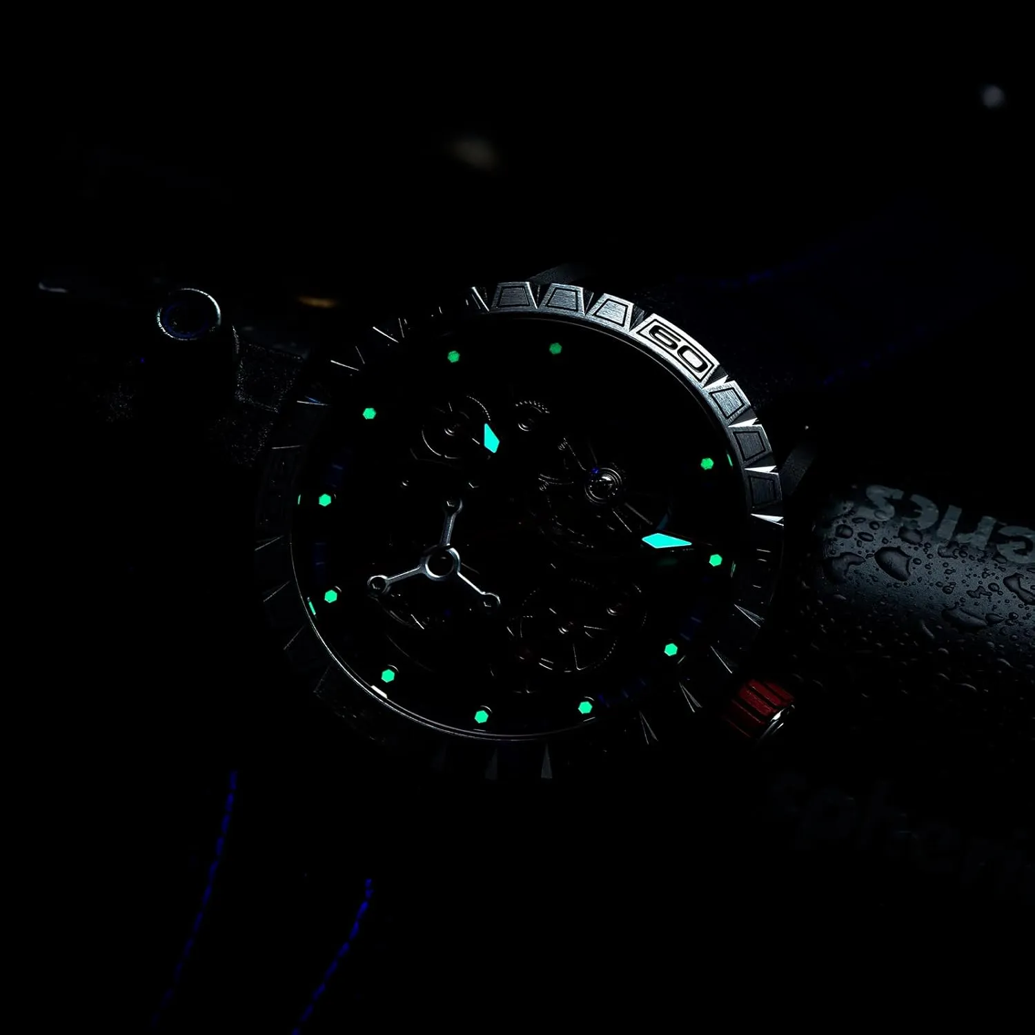 Watches for Men Skeleton Dial Automatic commitment hieratic remote incredible predictability Self-Wind Watches Rubber Strap Waterproof Watch LMS Top Brand Fashion Hollow-Out 