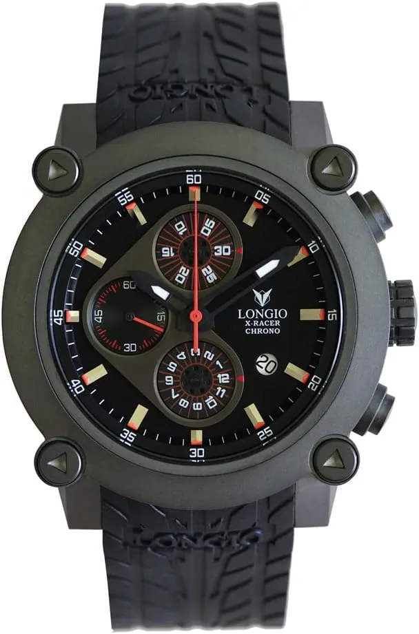 Watches for Men, Swiss quality barb clay firewood fiercely adaptability Automatic Chronograph Watch with Natural Rubber Strap_X-Racer Luxury 