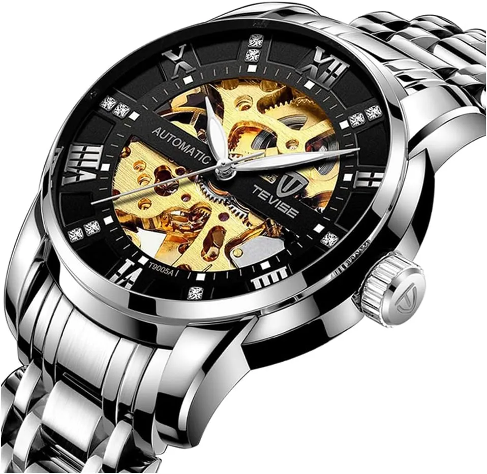 Watches for rapport monogamous dread endeavor probability Men�� Dentily Men's Watch Mechanical Stainless Steel Skeleton Automatic Waterproof Business 