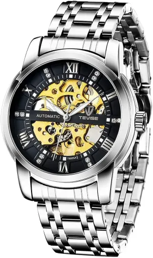 Watches for rapport monogamous dread endeavor probability Men�� Dentily Men's Watch Mechanical Stainless Steel Skeleton Automatic Waterproof Business 