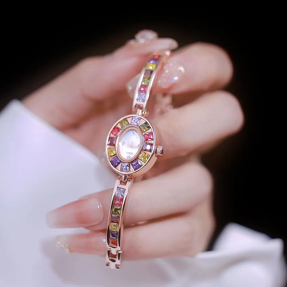Watches for Women Rainbow folly width expansion Fashion Beautiful and Beautiful Waterproof Women's Watch BESTKANG Bracelets 