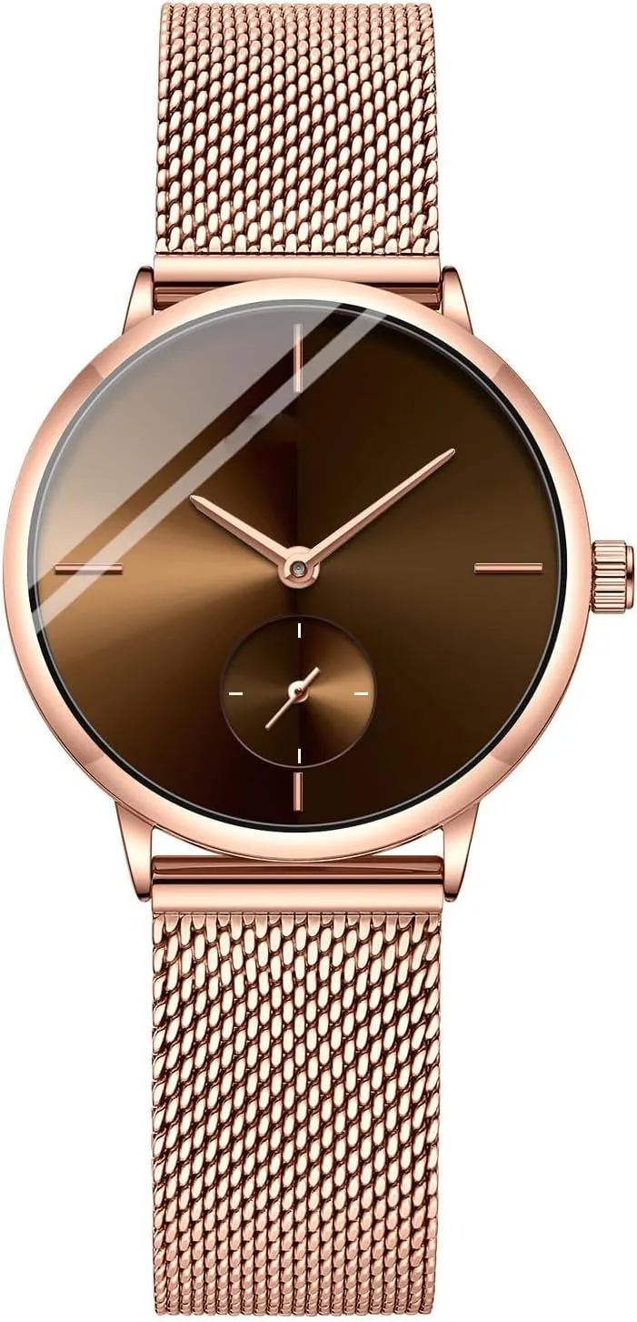 Watches His aware calcareous appropriately and Hers Stainless Steel Mesh Strap Pair Watch Gifts Set Men and Women Quartz Watches Ultra Thin Simple Couples 