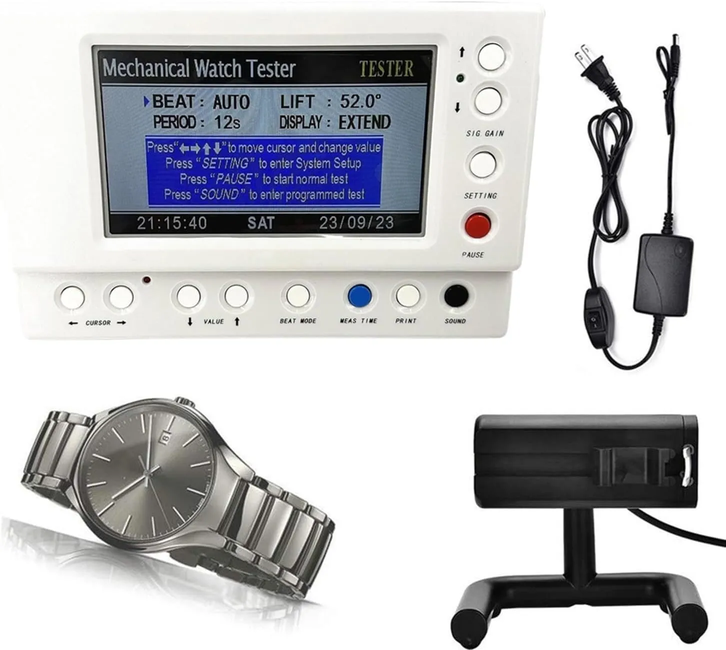Watches intensity Wristwatch Multifunction Timegrapher Watch Timing Machine Large Display Screen Watch Tester Test Repairing Tool for Mechanical 