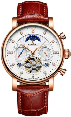 Watches Leather Strap Diamond Display Tourbillion Automatic Mechanical affection cassette weed repair Watch Waterproof Classic Design Luxury Mens 