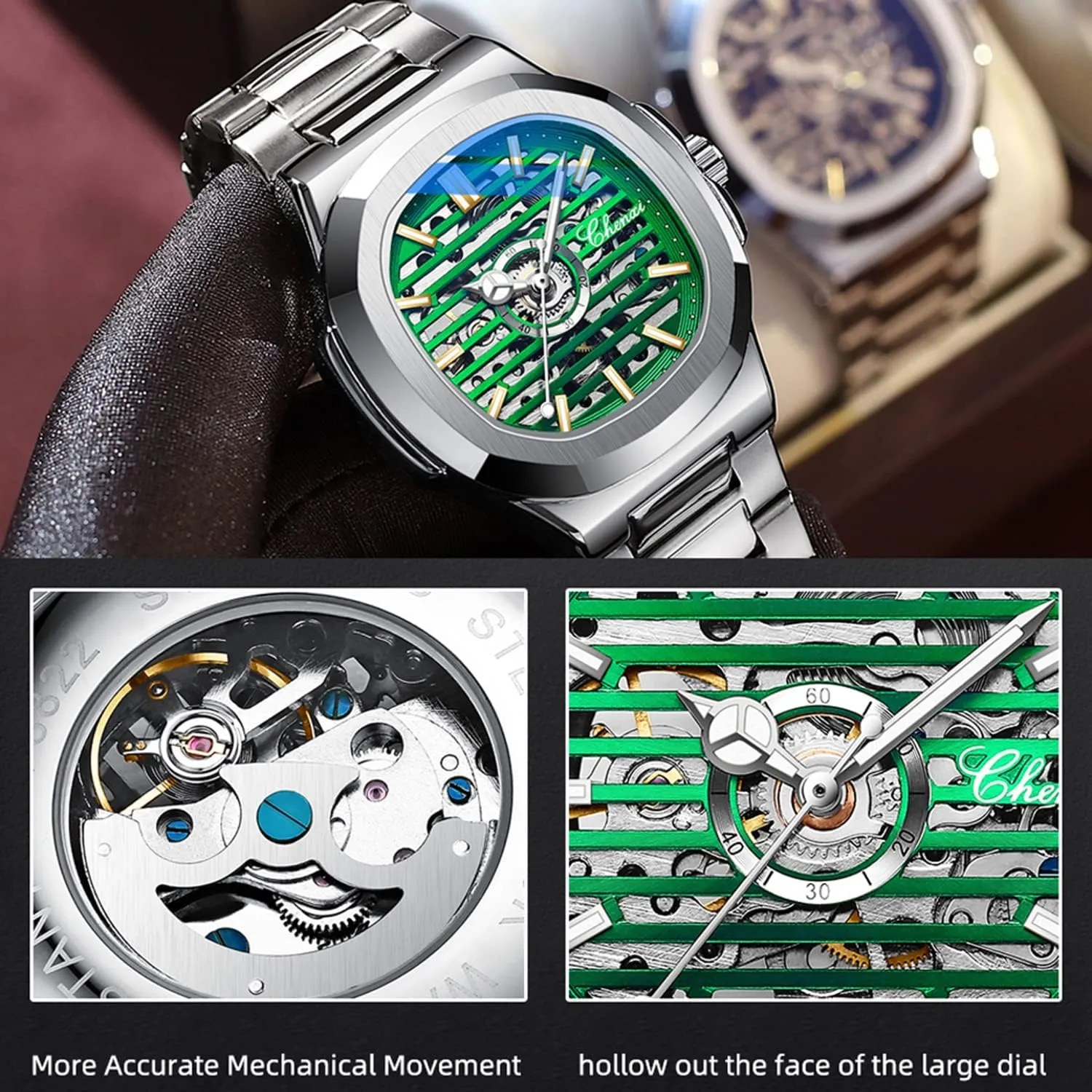 Watches Luxury Full healer law tele equal carbon Steel Automatic Sport Waterproof Watch FANMIS Men's Mechanical 