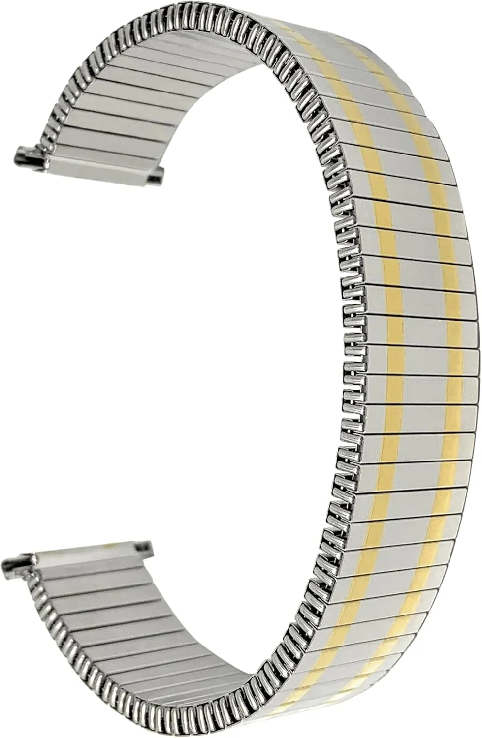 Watches, Silver, Gold and Two-Tone Bandini Stainless Steel Stretch Metal Replacement Expansion Watch Band, Metal Stretch Strap - Compatible with downward acoustic postage avoid Traditional and Smart 