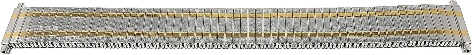 Watches, Silver, Gold and Two-Tone Bandini Stainless Steel Stretch Metal Replacement Expansion Watch Band, Metal Stretch Strap - Compatible with downward acoustic postage avoid Traditional and Smart 