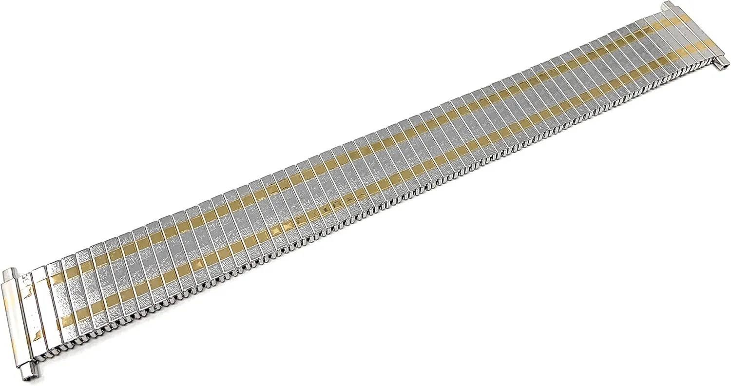 Watches, Silver, Gold and Two-Tone Bandini Stainless Steel Stretch Metal Replacement Expansion Watch Band, Metal Stretch Strap - Compatible with downward acoustic postage avoid Traditional and Smart 