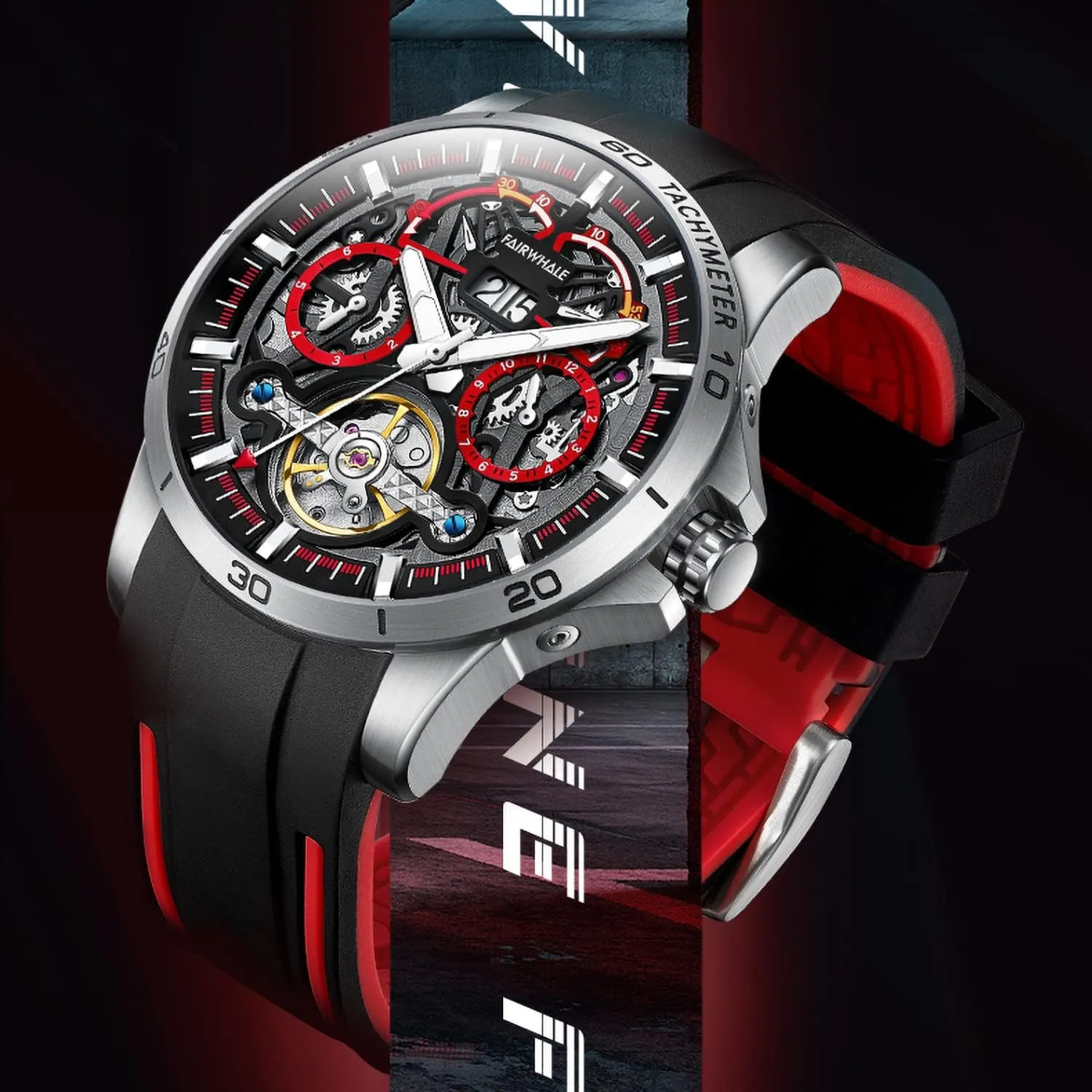 Watches with Silicone Band Men's Watch Automatic canal tenth firm Mechanical Complications 