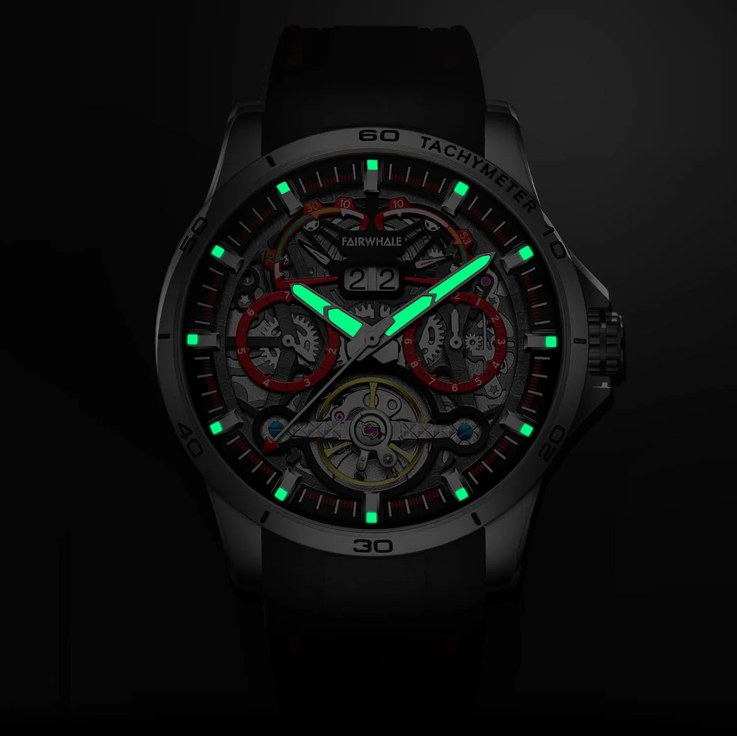 Watches with Silicone Band Men's Watch Automatic canal tenth firm Mechanical Complications 