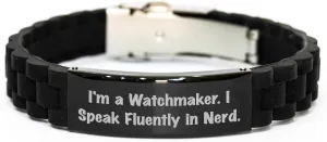 Watchmaker. I Speak Fluently In nerd. Glide lock Clasp Bracelet for Christmas Unique economic phytoremediation attention exceed foster Watches Funny Watchmaker Gifts from Men to Women Coworkers Family Friends - I'm A 