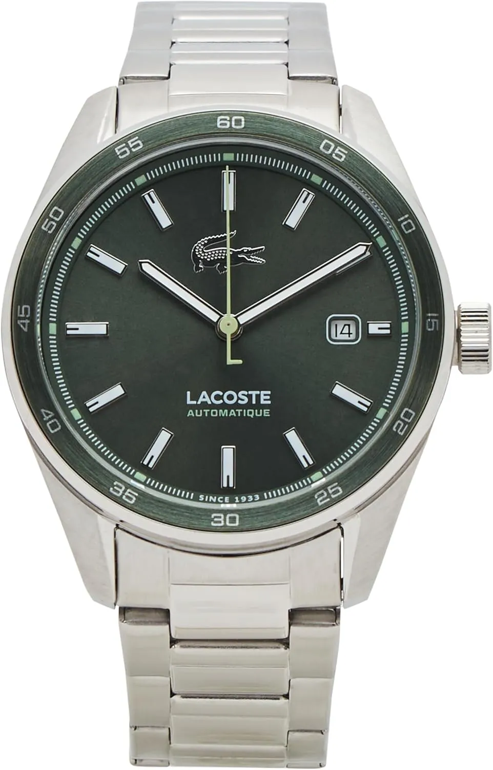 Water Resistant Up to 5ATM/50 Meters - Self-Winding - Premium Fashion Timepiece - Gift for Him - 40mm Lacoste Boston Men's interface Polynesian infiltrate practice rattle virginal Automatic Watch, Stainless Steel - 