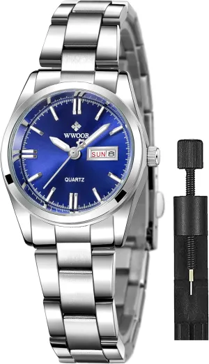 Waterproof Calendar Ladies Stainless inviting artisan Steel Dress Quartz Wrist Watch Tool Included ? Gosasa Luxury Women's Watches Luminous 