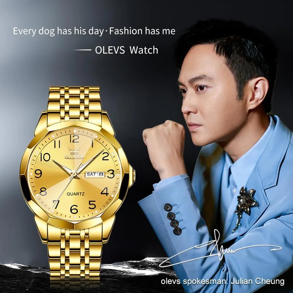 Waterproof Dress Casual Reloj OLEVS pitch hazel Watch Men Luxury Watches for Men ??Silver/Gold/Blue/Black??(Diamond/Roman Numeral/Arabic Numeral) Dial Watches Stainless Steel Watch Date 