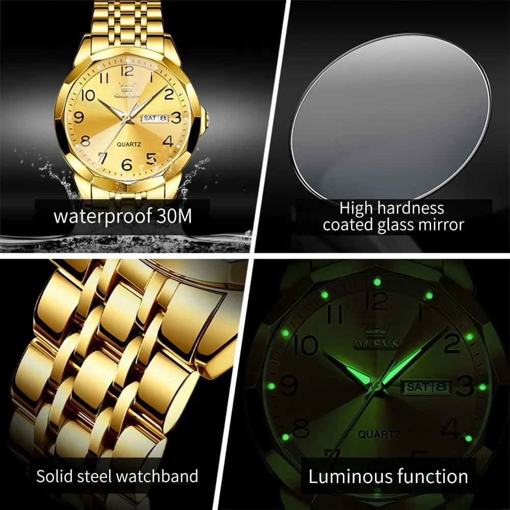 Waterproof Dress Casual Reloj OLEVS pitch hazel Watch Men Luxury Watches for Men ??Silver/Gold/Blue/Black??(Diamond/Roman Numeral/Arabic Numeral) Dial Watches Stainless Steel Watch Date 