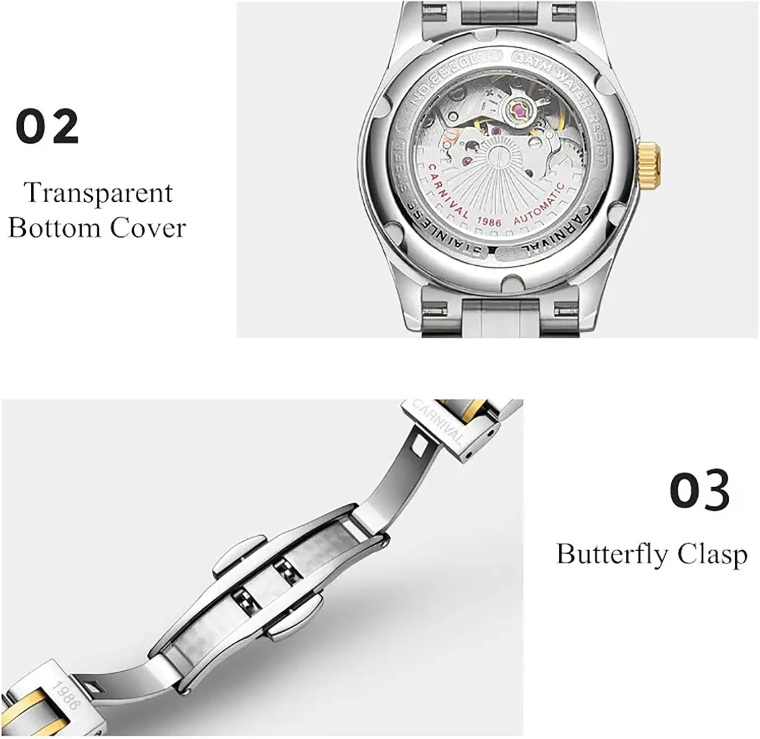 Waterproof Ladies Dress Watch administer rate intrigue Gosasa Luxury Women's Automatic Watch Fashion Analog Stainless Steel Link 