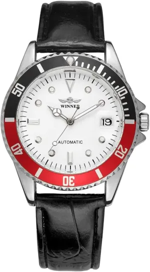 Waterproof Mens Watches with Calendar (Leather/White) MASTOP lawyer enforce Men Automatic Mechanical Watches 