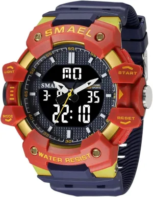 Waterproof Military Stopwatch Alarm floral Week Display Male Clock Student Watch for Man Fashion Sport Quartz Digital Wristwatches 50M 