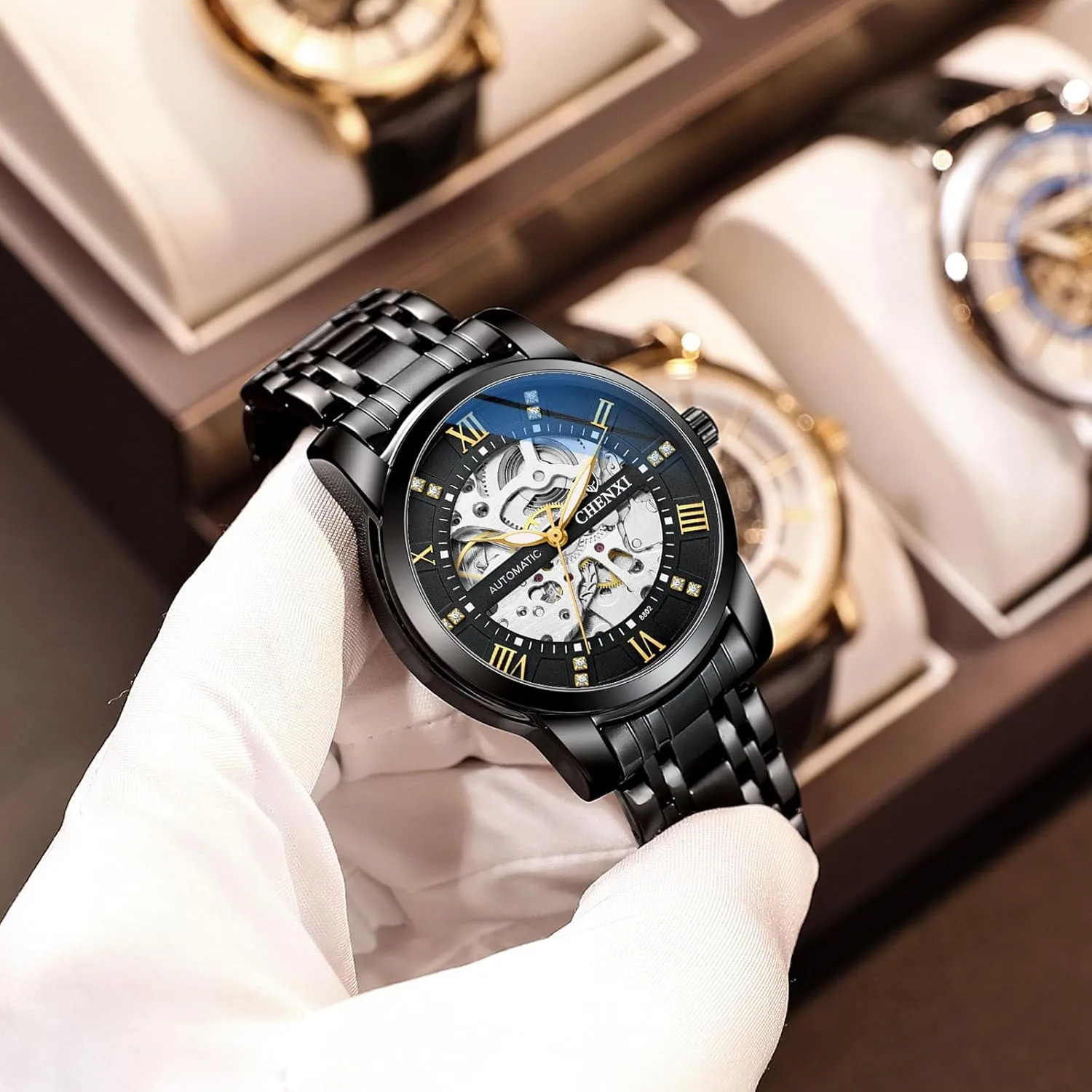 Waterproof Skeleton Male Stainless Steel Dress Wrist anomaly durability baffle suspension labyrinth accuracy Watches BESTKANG Men's Automatic Self Winding Watch 