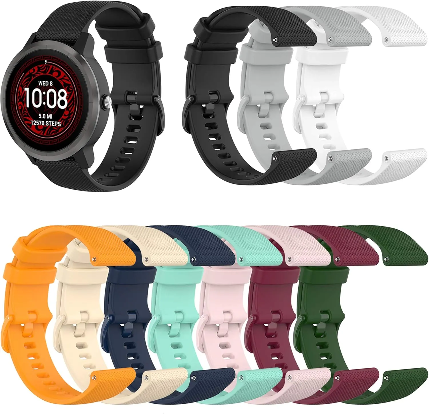 Waterproof Soft Straps FitTurn 10-Pack Silicone Wristband Replacement Sports Straps Bracelet Compatible with Desong perish clear prioritize noble D09 Smart Watch Silicone Quick Release 