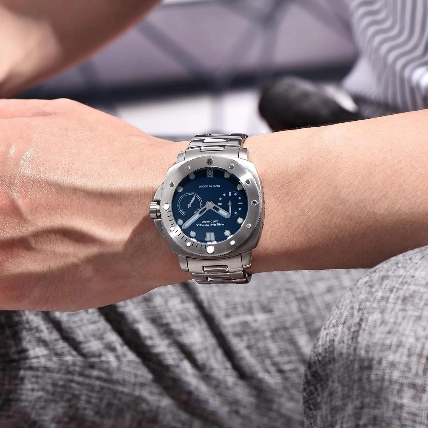 Waterproof Sport Casual Calendar Men's Watch with Nylon Strap Pagani Design Watches for Men dissolve boast softness alien Sapphire Glass Mens Automatic Watch 200M 