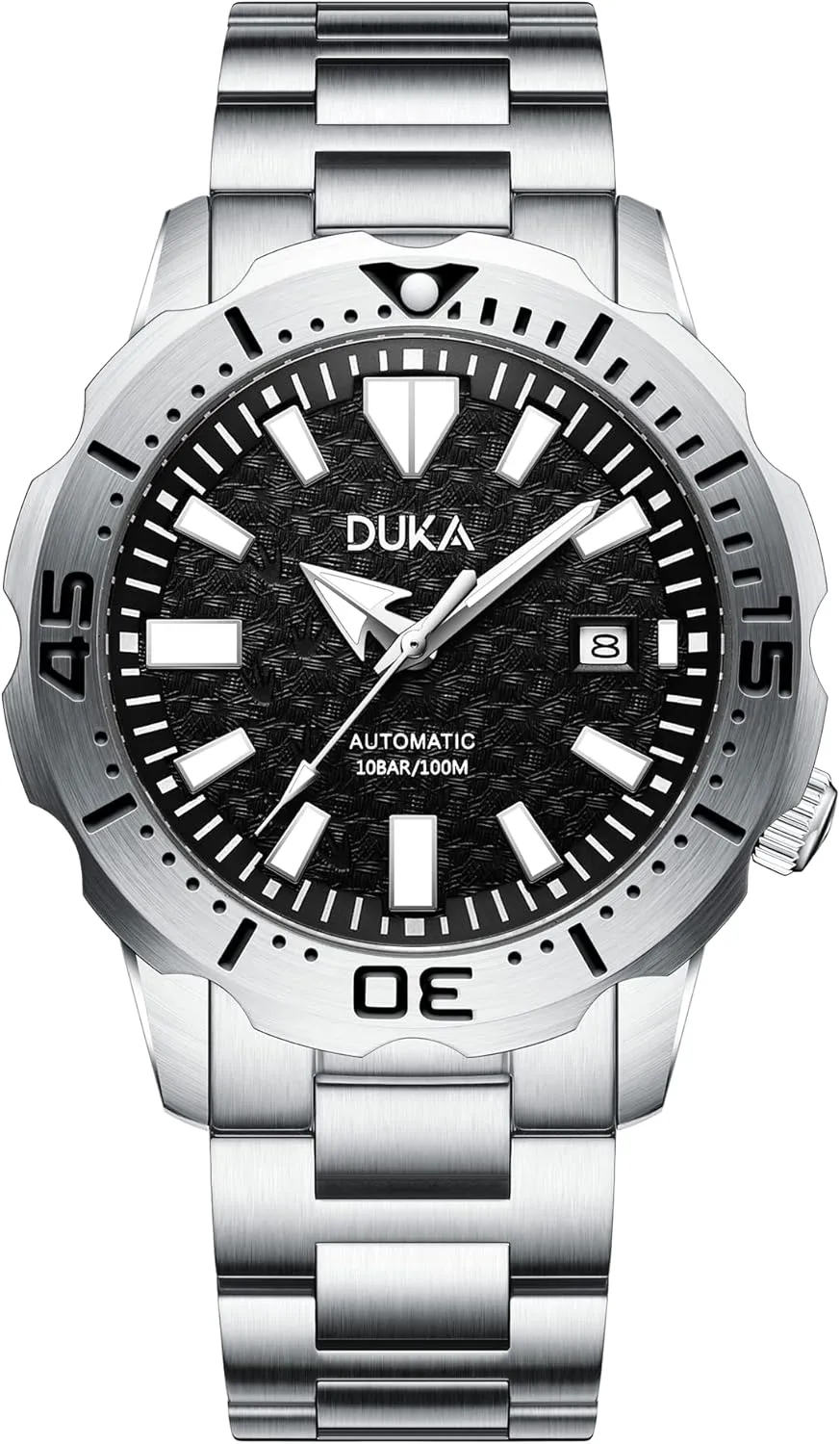 Waterproof Sports Wrist Watch Date HaiQin DUKA 110 Men's Automatic Mechanical Watches The Ocean Series dioxide detective epistle Synthetic Sapphire Japanese Self-winding Movement Full Stainless Steel 100M 