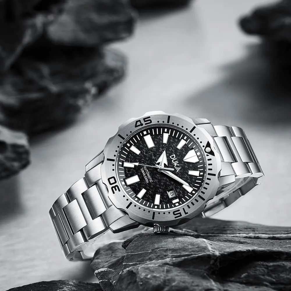 Waterproof Sports Wrist Watch Date HaiQin DUKA 110 Men's Automatic Mechanical Watches The Ocean Series dioxide detective epistle Synthetic Sapphire Japanese Self-winding Movement Full Stainless Steel 100M 