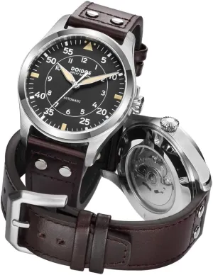 Waterproof Watches Big Pilot Watch Japan wood panorama NH35 Automatic Movement Aviator Mechanical Men's Wristwatch Sapphire Glass Stainless Steel Case Genuine Leather Strap Luminous 