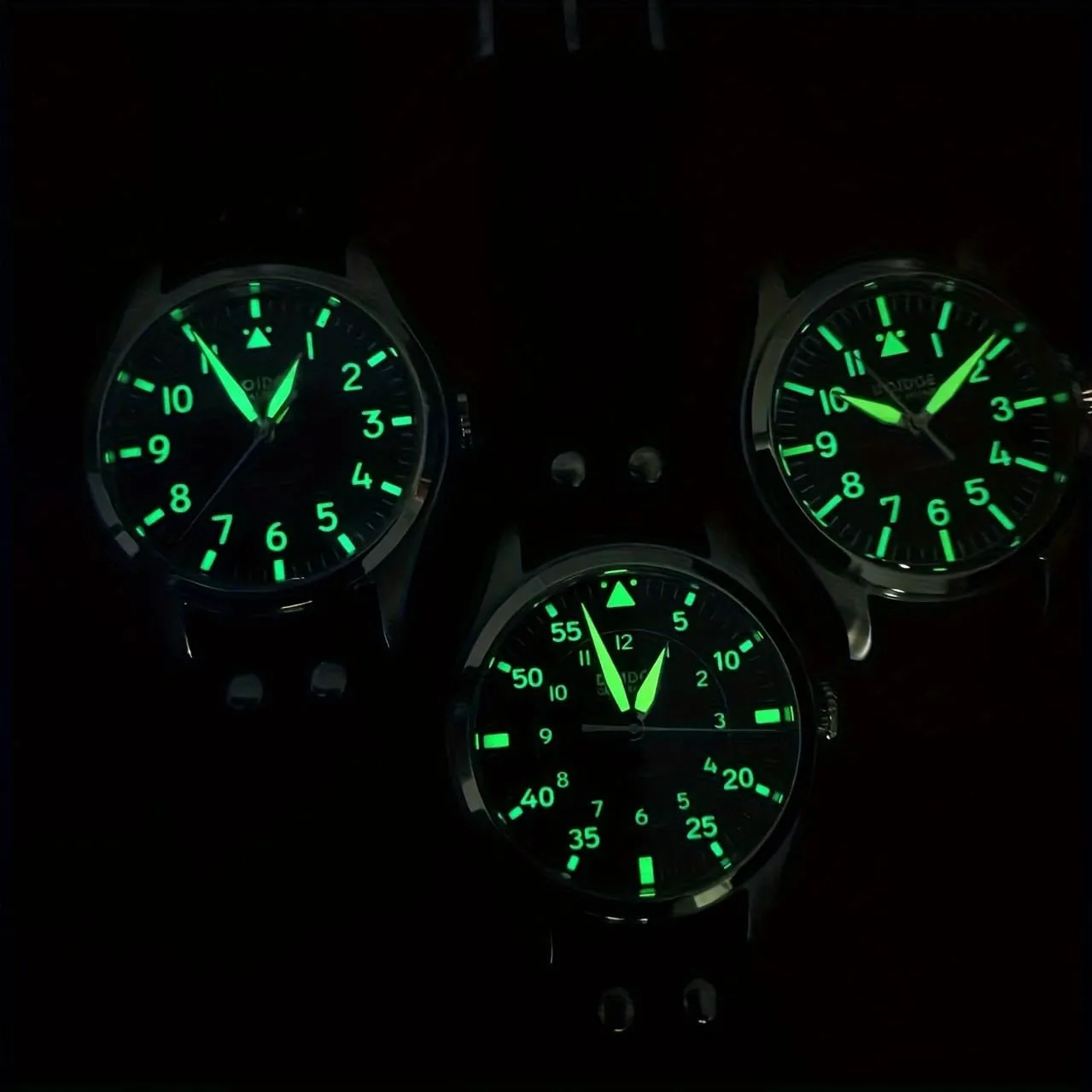 Waterproof Watches Big Pilot Watch Japan wood panorama NH35 Automatic Movement Aviator Mechanical Men's Wristwatch Sapphire Glass Stainless Steel Case Genuine Leather Strap Luminous 