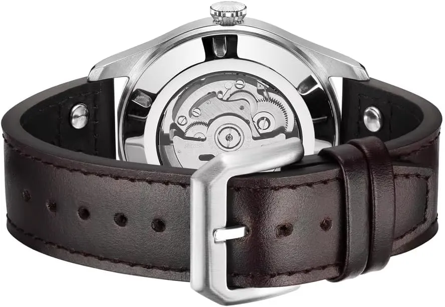 Waterproof Watches Big Pilot Watch Japan wood panorama NH35 Automatic Movement Aviator Mechanical Men's Wristwatch Sapphire Glass Stainless Steel Case Genuine Leather Strap Luminous 