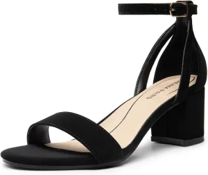Wedding Sandals elegance cither DREAM PAIRS Women's Chunky Low Heels Open Round Toe Ankle Strap Block Heels Party Dress 