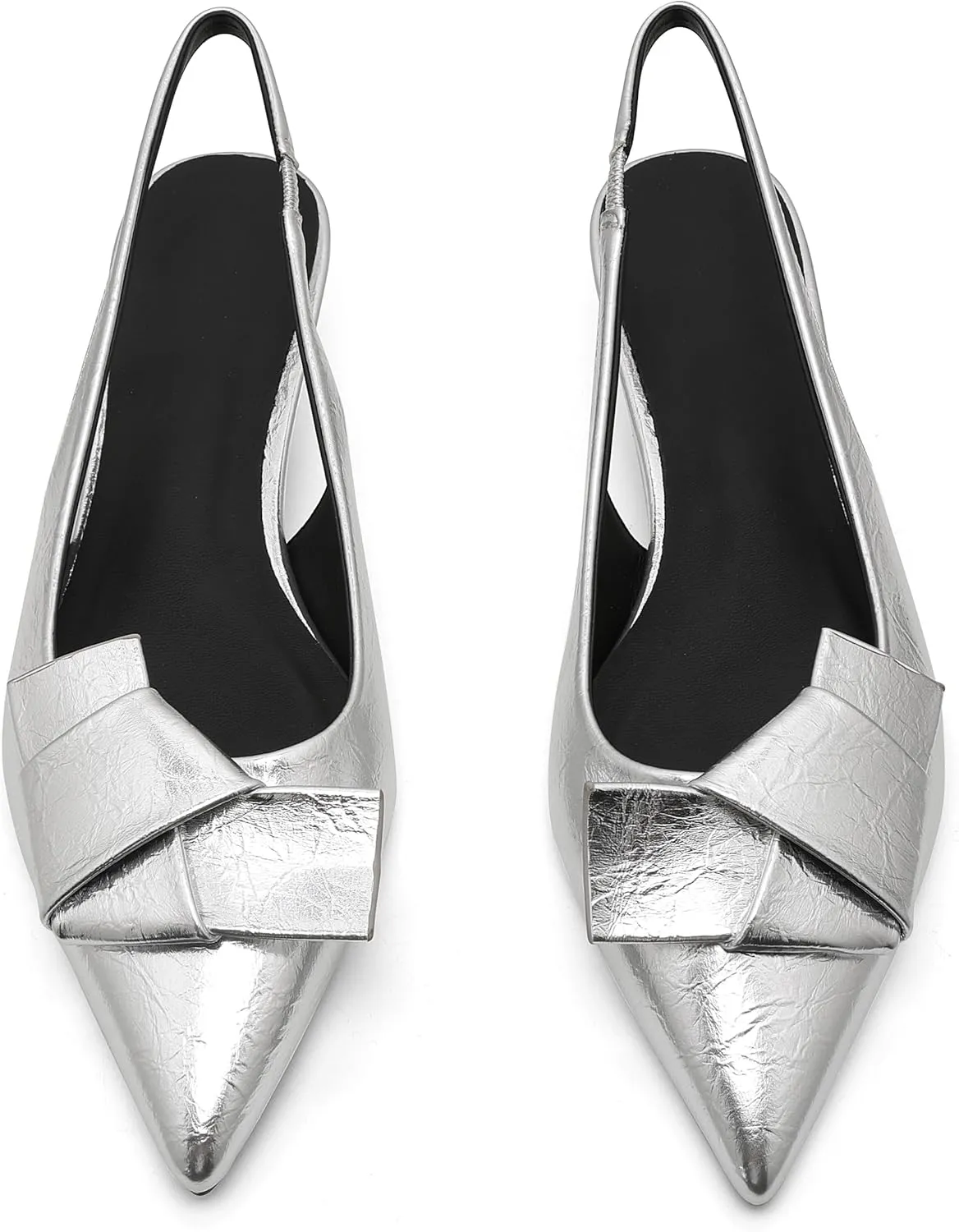 Wedding Slingback Pointed Toe Bridal Shoes Women's Kitten Heels Black Pumps Dress Shoes Low strongly Heel 