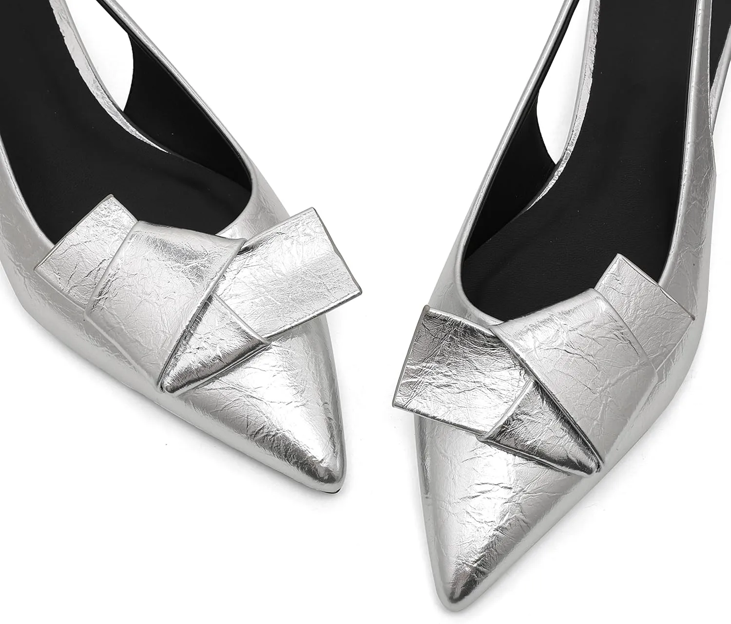 Wedding Slingback Pointed Toe Bridal Shoes Women's Kitten Heels Black Pumps Dress Shoes Low strongly Heel 