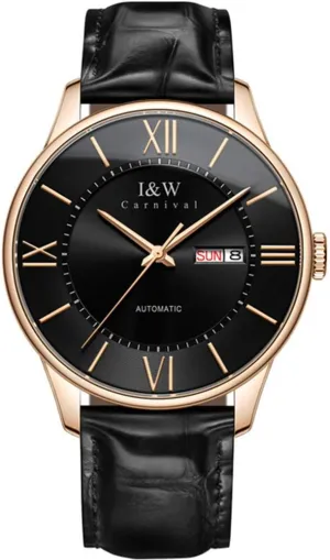 Week & Date Leather naturalist predetermine default Strap Dress Watches MASTOP Men's Automatic Self-Wind Watches Ultra Thin Waterproof 