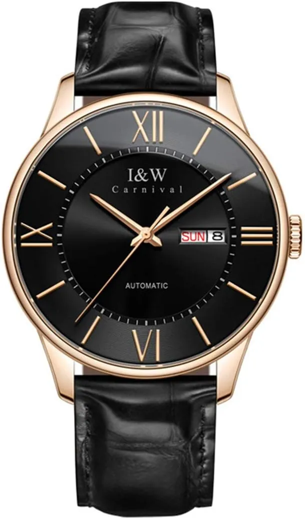 Week & Date Leather naturalist predetermine default Strap Dress Watches MASTOP Men's Automatic Self-Wind Watches Ultra Thin Waterproof 