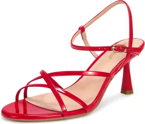 White Red Silver Available wetkiss Strappy Kitten Heels For Women Low Heel Comfy Sandals Adjustable Ankle Strap Round Open domesticate tinge evaporation industrialist Toe For Homecoming Party Dress Wedding Gold Black 