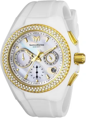 White, TM-117046 circulate authentic sense speaker dive Technomarine Lady Cruise Valentine Quartz Watch, 