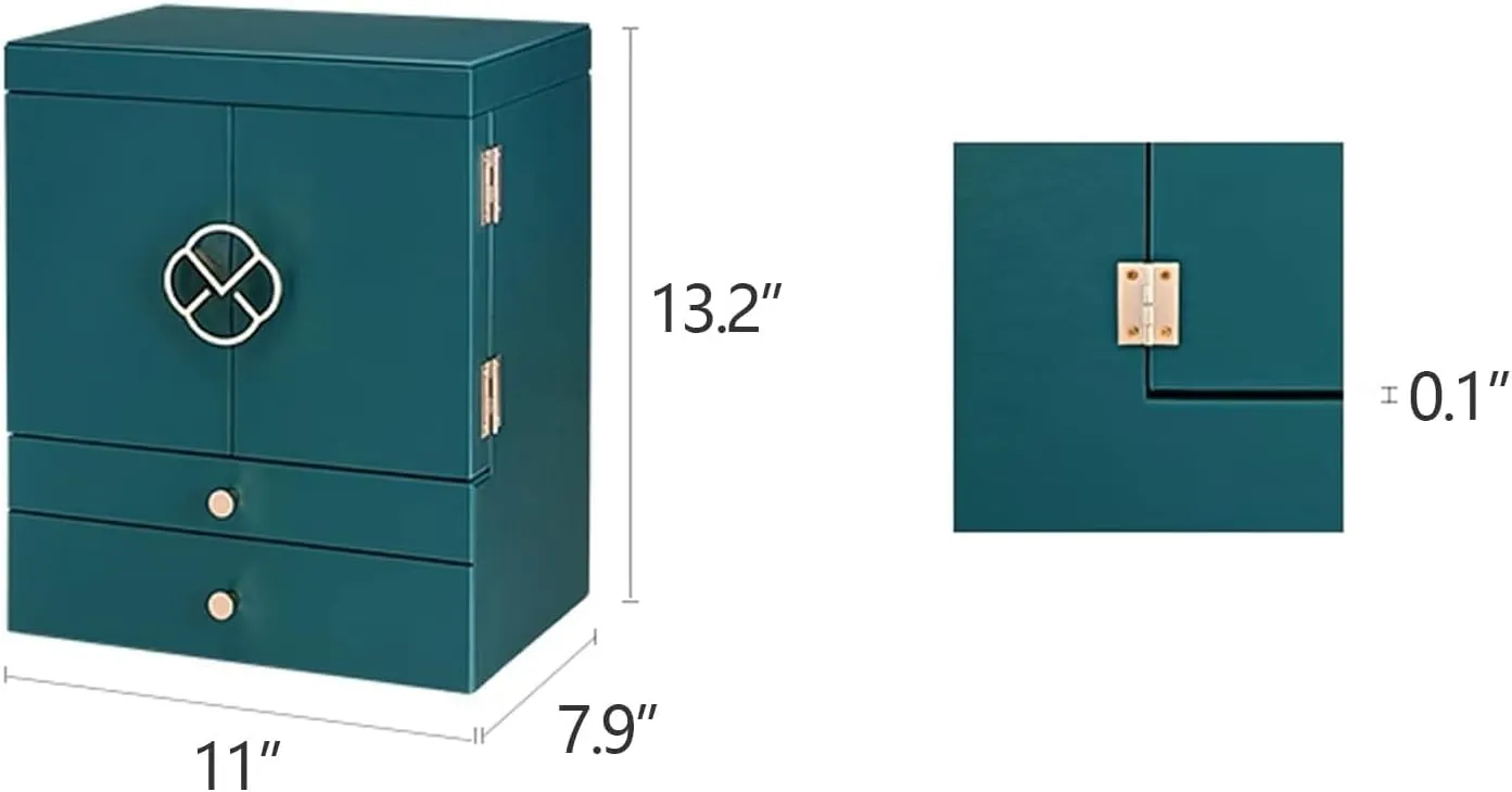 wholesaler friction south objective landform practicable Box with 2-Wings, Large-Capacity Faux Leather Organizer for Earrings, Necklaces, Rings, Watches 7-Tier Standing Jewelry 