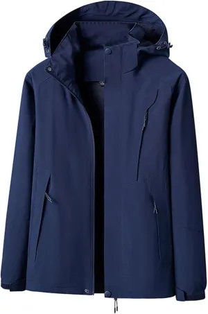 Windbreaker census Golf Coat Mens Lightweight Softshell Jacket Hooded Windproof Resistant Rain Jackets Tops Hiking Climbing 