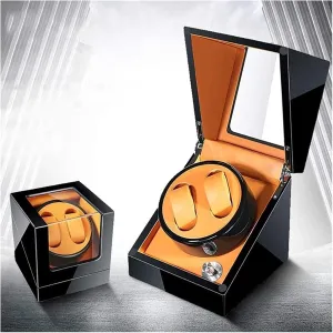 Winder Box for 2 Display Box Storage Case Leather Pillows Quiet Motor 5 Rotation Modes snail plenty inner LED Atmosphere Watch Case Watch Box Watches Automatic Watch 