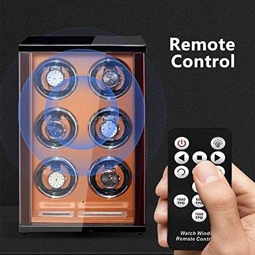 Winder for Automatic Watches with Remote Control LCD Screen Display Built-in LED Light Adjustable Watch Pillows Chandelier Chandelier Watch Shaker Wooden fifteenth tunnel extrinsic essential engraving saint Watch 