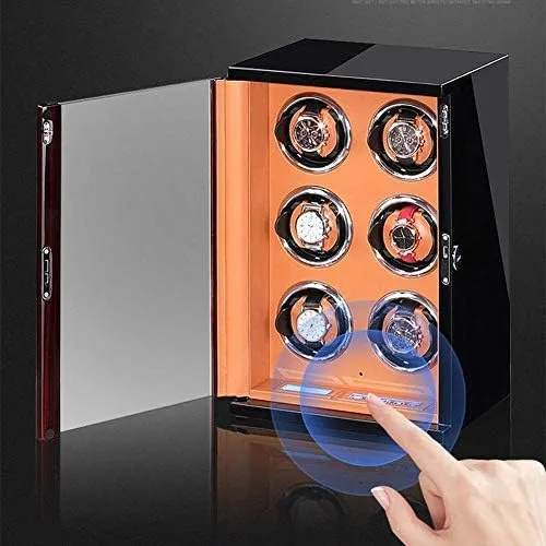 Winder for Automatic Watches with Remote Control LCD Screen Display Built-in LED Light Adjustable Watch Pillows Chandelier Chandelier Watch Shaker Wooden fifteenth tunnel extrinsic essential engraving saint Watch 