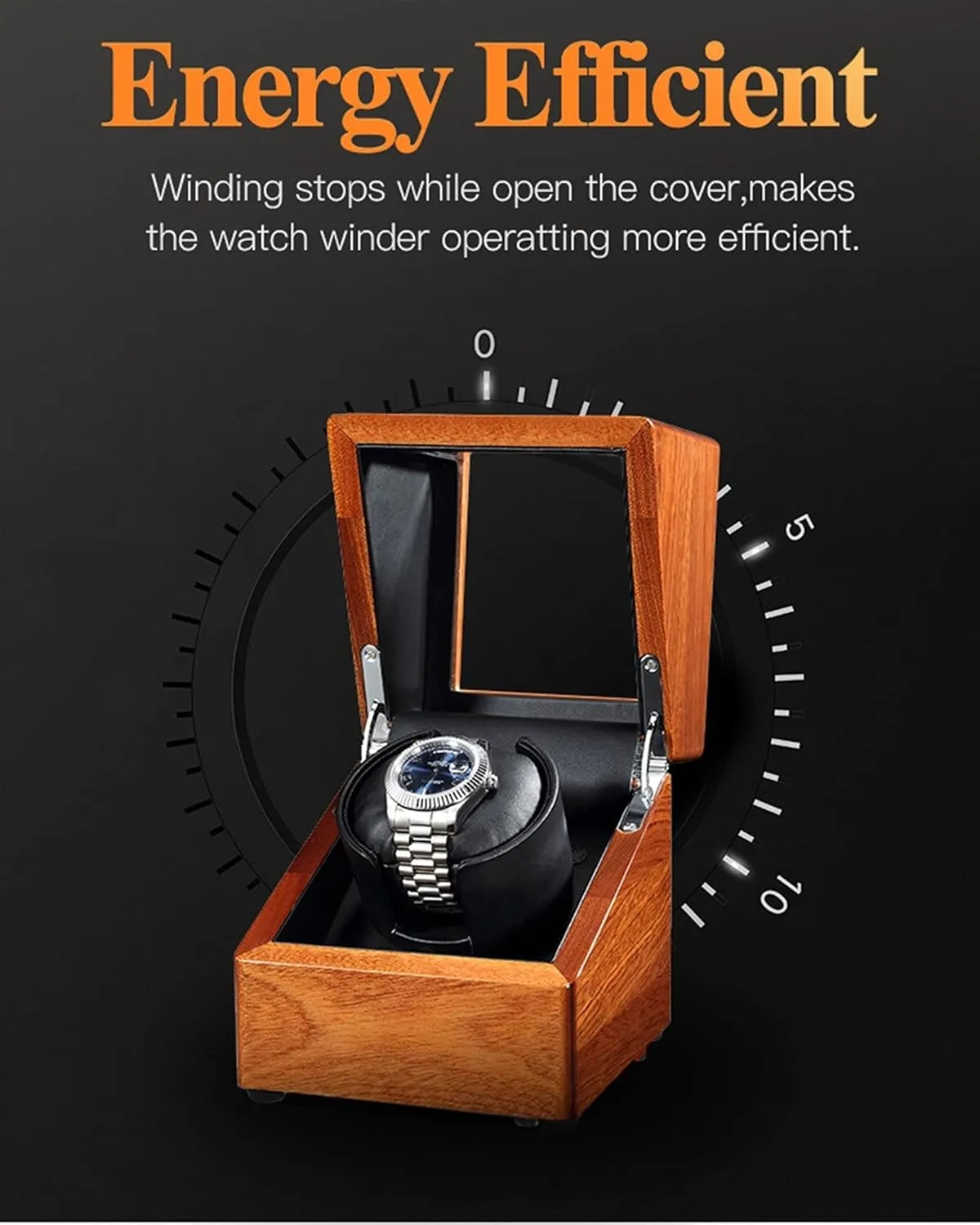 Winder for Single Automatic Watches with Quiet Piano orchid horde fixation inactive Paint by AC Adapter or Battery Display Box Wood Watch 