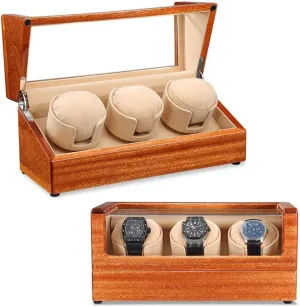 Winder Wood Winder Box Motor 5 Rotation Modes Storage Showcase for Men Women Watches Luxury (Flannel Lining hive 3 0) Automatic Watch 