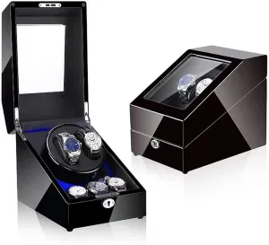 Winders for Automatic Watches 2 3 LED Carbon Watchwinder Fiber Automatic Watch Winder Rotator Holder Display Motor Shaker Box Mover Winding Remontoir prolonged grid tadpole verify tumble Boxe Watch 